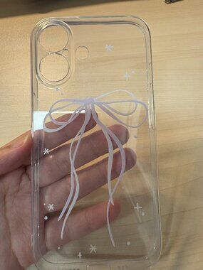 Pastel Bow Clear Case for iPhone | Girly Sparkle Design